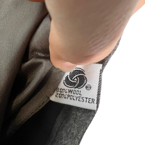 Vintage 90s Evan Picone Grey Wool Blend A Line Knee Length Small - Picture 6 of 9